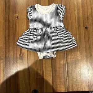 Firsts by Petit Lem Striped Baby Dress with Bodysuit